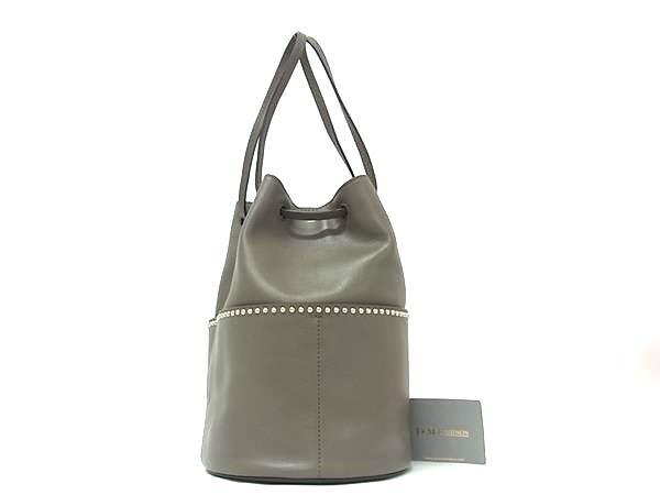 J&M DAVIDSON ジェイアンドエムデヴィッドソン ショルダーバッグ ミニデイジー ウィズスタッズ ハンドバッグ - グレージュ系 レザー レディース シルバー金具 美品【本物保証】