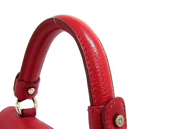 Salvatore Ferragamo フェラガモ ハンドバッグ ガンチーニ ソフィア EZ21 D356 レッド レザー レディース 2WAY シルバー金具【本物保証】_2