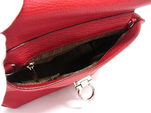Salvatore Ferragamo フェラガモ ハンドバッグ ガンチーニ ソフィア EZ21 D356 レッド レザー レディース 2WAY シルバー金具【本物保証】_6
