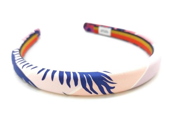 超美品 HERMES エルメス カチューシャ ヘアバンド 《エルザ》  - ピンク系 マルチカラー シルクツイル 100% レディース 髪留め 髪飾り【本物保証】