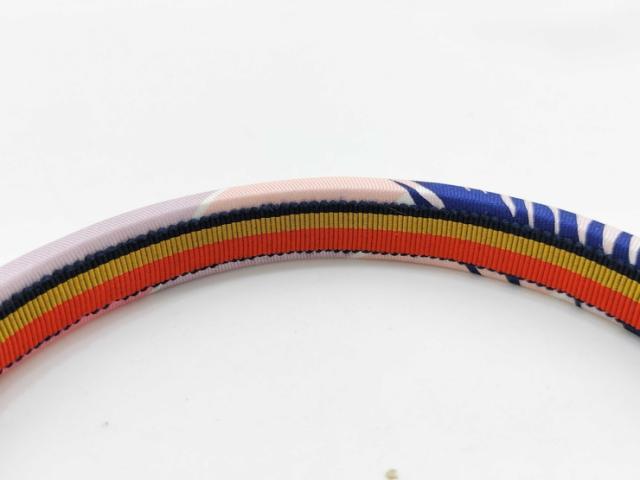 超美品 HERMES エルメス カチューシャ ヘアバンド 《エルザ》  - ピンク系 マルチカラー シルクツイル 100% レディース 髪留め 髪飾り【本物保証】