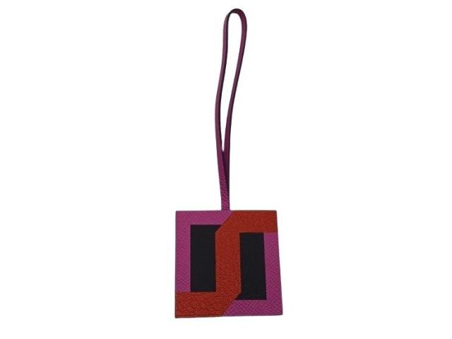 HERMES エルメス バッグチャーム レトル オ カレ マルチカラー系 レザー レディース キーホルダー 超美品【本物保証】
