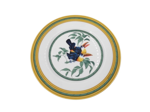 HERMES エルメス プレート 皿 Toucans トゥカン マルチカラー ポーセリン 磁器 ユニセックス オオハシ バード トリ 陶器 磁器 美品【本物保証】