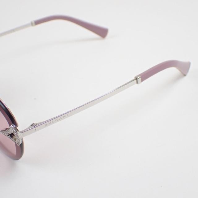 BVLGARI ブルガリ サングラス ディーバドリーム 6101-B ピンク系 シルバー メタル レディース ラインストーン 美品【本物保証】_3