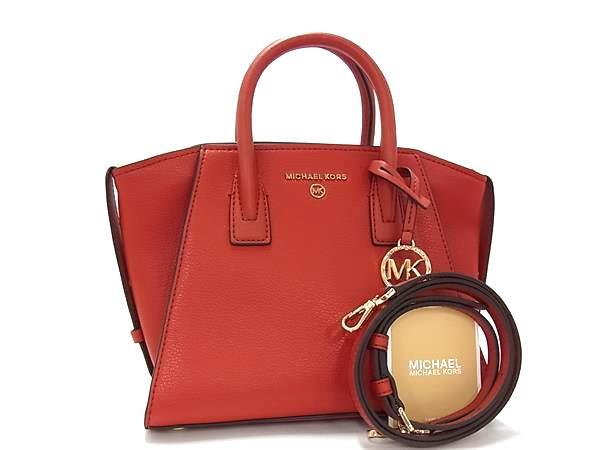 MICHAEL KORS マイケルコース ハンドバッグ Avril アヴリル 30H1G4VS5L レッド系 レザー レディース 2WAY ショルダーバッグ ゴールド金具 美品【本物保証】