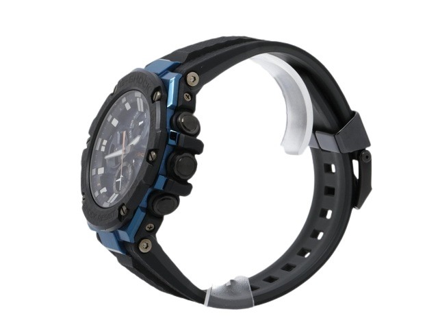 CASIO カシオ 腕時計 G-SHOCK Gスチール GST-B100XB-2AJF ブラック ネイビー文字盤 ステンレス カーボン メンズ Bluetooth ソーラー アナログ【本物保証】_1