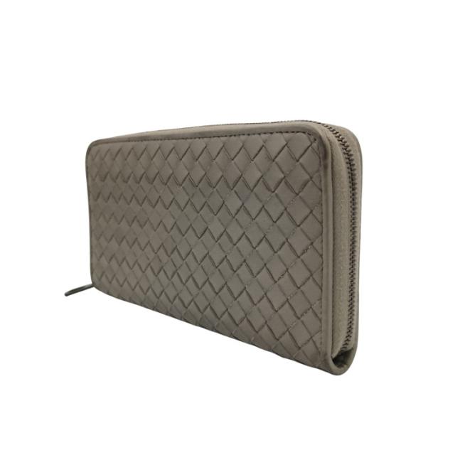 BOTTEGA VENETA ボッテガヴェネタ 長財布 イントレチャート 510643 グレー系 レザー ユニセックス ラウンドファスナー 美品【本物保証】_1