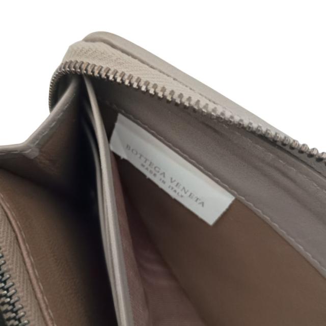 BOTTEGA VENETA ボッテガヴェネタ 長財布 イントレチャート 510643 グレー系 レザー ユニセックス ラウンドファスナー 美品【本物保証】_8