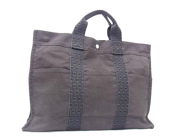 HERMES エルメス トートバッグ エールライン トートMM - グレー シルバー金具 キャンバス ユニセックス シルバー金具 美品【本物保証】