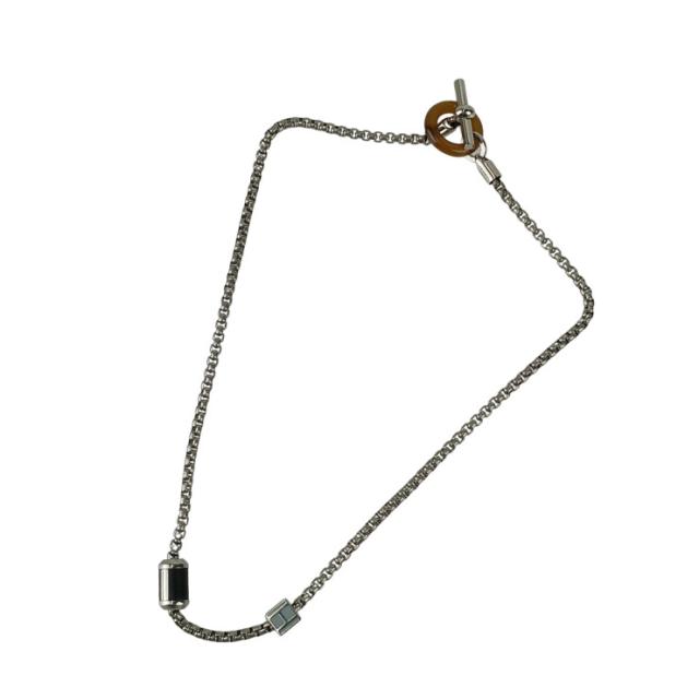 HERMES エルメス ネックレス メリ・メロ シルバー メタル バッファローホーン ユニセックス 美品【本物保証】