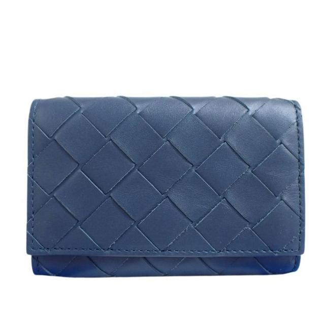 ボッテガ ヴェネタ BOTTEGA VENETA イントレチャート 6連キーケース レザー 青 【73917】 BOTTEGA VENETA（ボッテガ・ヴェネタ） 6連 キーケース キーフック