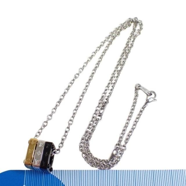 LOUIS VUITTON ルイヴィトン ネックレス ペンダントモノグラムボールド M00675 シルバーXゴールドXブラック系 メタル ユニセックス 美品【本物保証】
