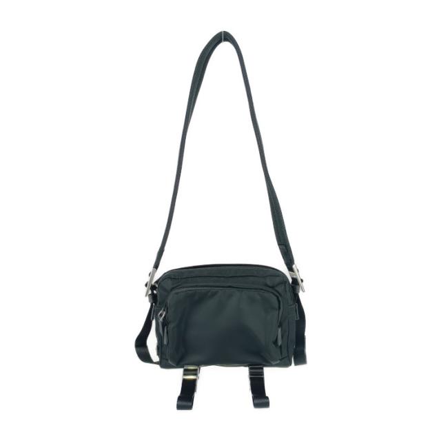 超美品 PRADA プラダ ショルダーバッグ クロスボディバッグ 2VH043 ブラック シルバー金具 ナイロン レザー ユニセックス ポシェット メッセンジャーバッグ 三角ロゴプレート【本物保証】