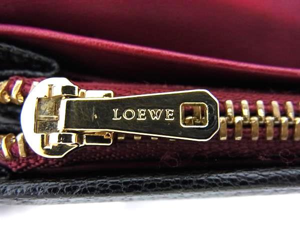 LOEWE ロエベ 財布 アナグラム アマソナ ブラック レザー レディース 二つ折り 長財布 ゴールド金具【本物保証】_1