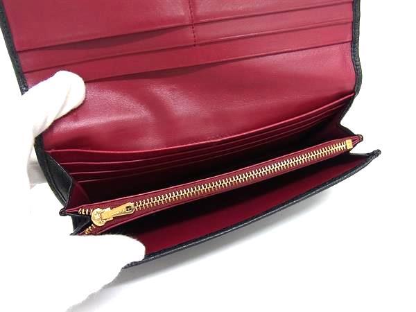 LOEWE ロエベ 財布 アナグラム アマソナ ブラック レザー レディース 二つ折り 長財布 ゴールド金具【本物保証】_4
