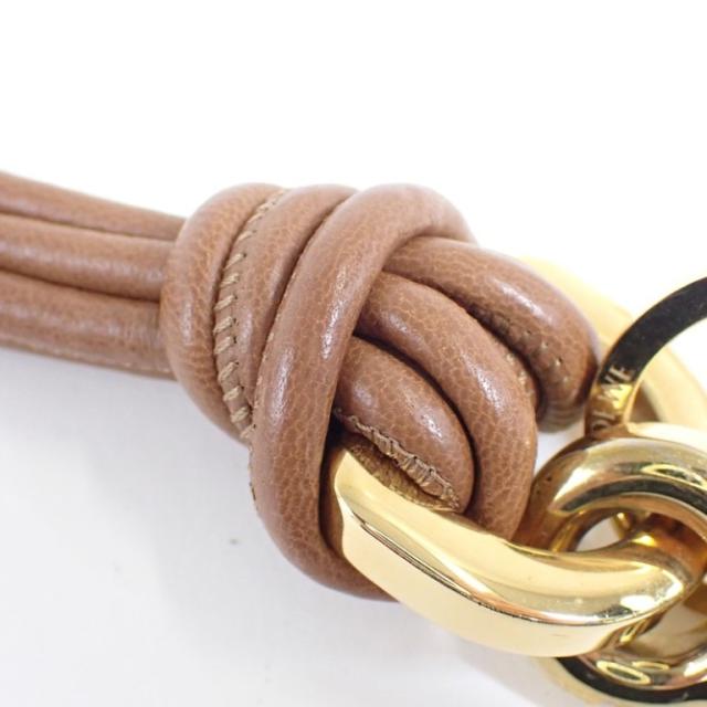 LOEWE ロエベ バッグチャーム ブラウン系 レザー レディース オーディオケーブルモチーフ ゴールド金具 美品 ファッション小物 LOEWE ロエベ バッグチャーム ブラウン系 レザー