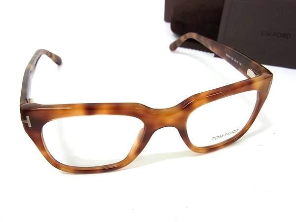 TOM FORD トムフォード メガネ TF5216 ブラウン クリア プラスチック ユニセックス べっ甲調 美品【本物保証】