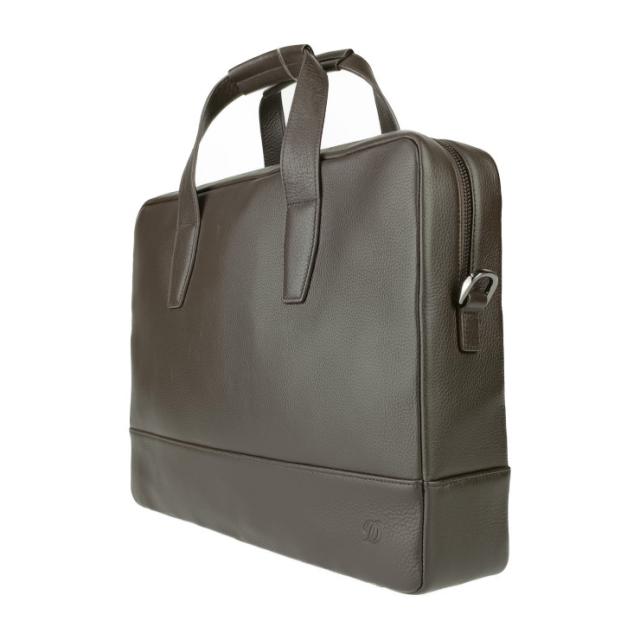 超美品 S.T.Dupont エス テー デュポン ビジネスバッグ ブリーフケース - ダークブラウン系 レザー メンズ 2WAY ショルダーバッグ【本物保証】