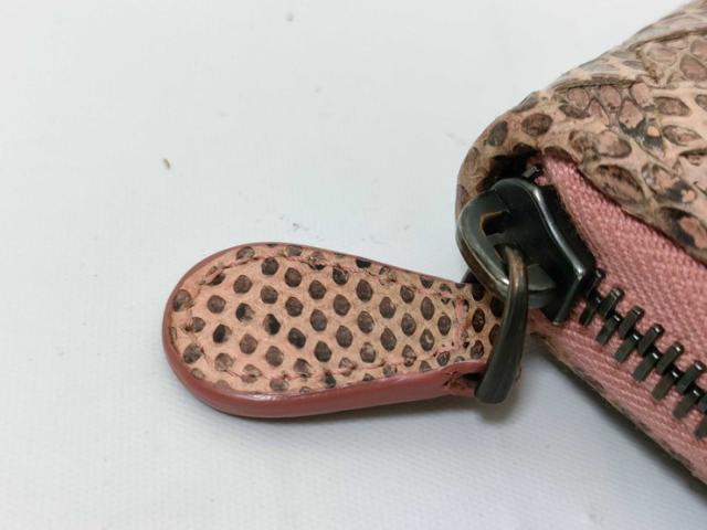 BOTTEGA VENETA ボッテガヴェネタ 財布 イントレチャート アイヤーズ 114076 ピンクベージュ系 パイソン ユニセックス ラウンドファスナー 長財布【本物保証】_2