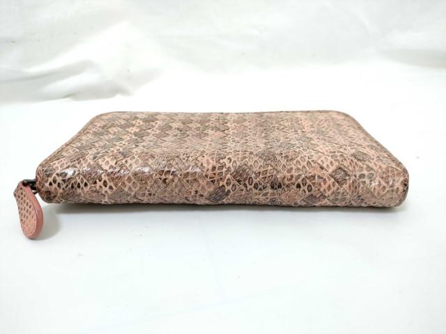 BOTTEGA VENETA ボッテガヴェネタ 財布 イントレチャート アイヤーズ 114076 ピンクベージュ系 パイソン ユニセックス ラウンドファスナー 長財布【本物保証】_4