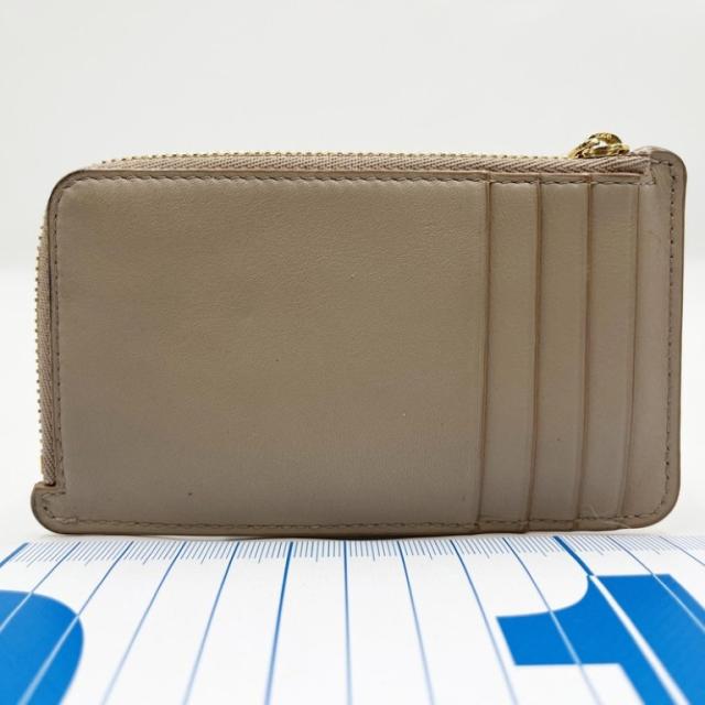 LOEWE ロエベ カードケース フラグメントケース CANBZ40 ベージュ系 カーフ ユニセックス コインケース ゴールド金具 美品【本物保証】_1