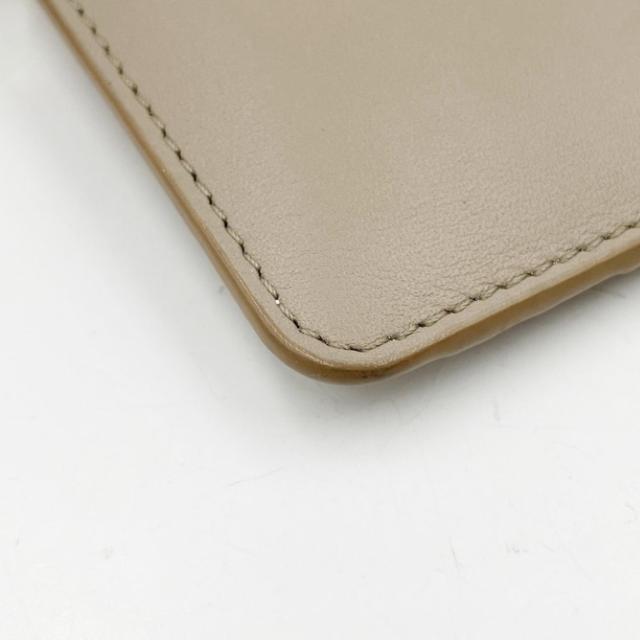 LOEWE ロエベ カードケース フラグメントケース CANBZ40 ベージュ系 カーフ ユニセックス コインケース ゴールド金具 美品【本物保証】_3