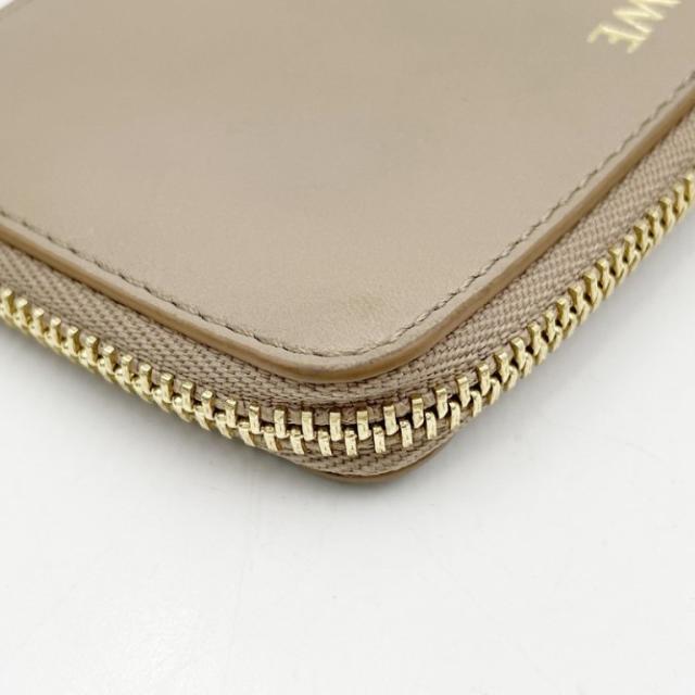 LOEWE ロエベ カードケース フラグメントケース CANBZ40 ベージュ系 カーフ ユニセックス コインケース ゴールド金具 美品【本物保証】_5