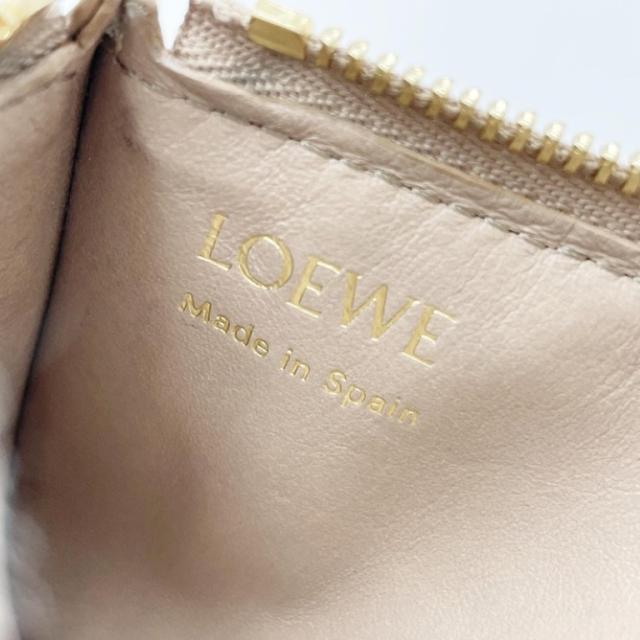 LOEWE ロエベ カードケース フラグメントケース CANBZ40 ベージュ系 カーフ ユニセックス コインケース ゴールド金具 美品【本物保証】_8