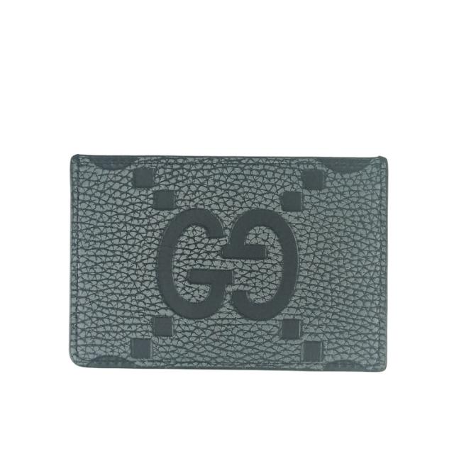 GUCCI グッチ カードケース 名刺入れ マキシGGカードケース 812681 グレー レザー ユニセックス 新品未使用展示品【本物保証】