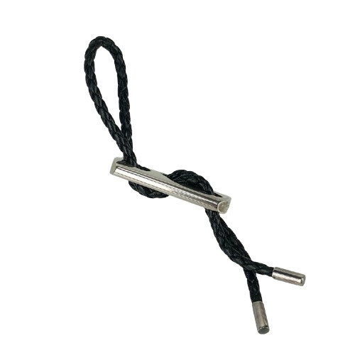 HERMES エルメス キーホルダー/チャーム チャーム - ブラック シルバー レザー Ag925 ユニセックス 編込み【本物保証】 HERMES エルメス キーホルダー/チャーム チャーム - ブラック シルバー