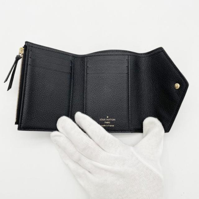 LOUIS VUITTON ルイヴィトン 三つ折り財布 ポルトフォイユ･ヴィクトリーヌ M64060 ノワール(ブラック)系 モノグラム アンプラント レディース ゴールド金具 美品【本物保証】_4