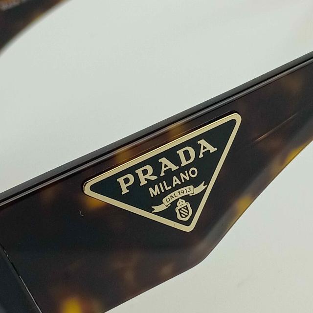 PRADA プラダ アイウェア シンボル ジオメトリック サングラス SPR 14Z-F ブラウン系 アセテート ユニセックス 三角ロゴプレート 超美品【本物保証】_5