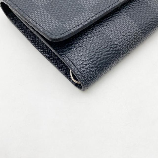LOUIS VUITTON ルイヴィトン キーケース グラフィット ポルトクレ･ヴォワテュール N63139 ブラック系 ダミエ グラフィット メンズ 3連 美品【本物保証】_4