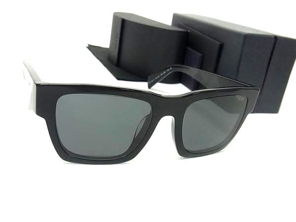 PRADA プラダ サングラス SPR A06F ブラック クリアグレー プラスチック ユニセックス 美品【本物保証】