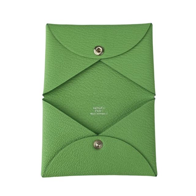HERMES エルメス コインケース カルヴィ ヴェールクリケット シェーブル ユニセックス 小銭入れ W刻印 新品未使用展示品【本物保証】_4
