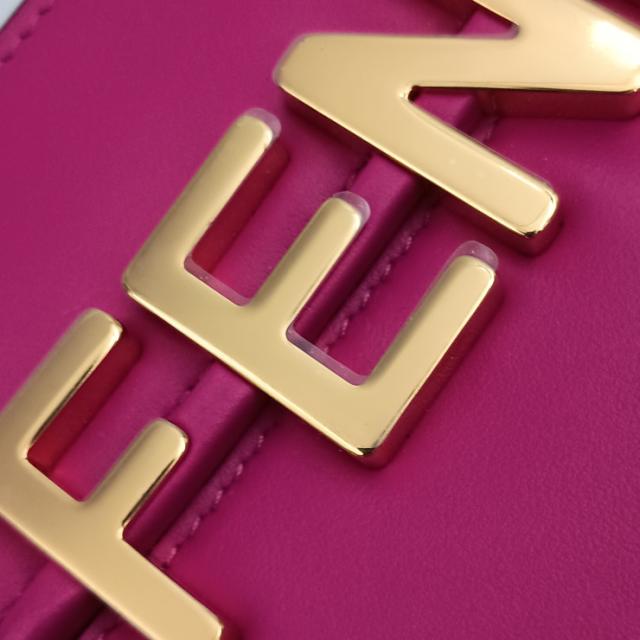 FENDI フェンディ ショルダーバッグ グラフィ ショルダーフォンポーチ 7AS192 ピンク系 レザー レディース スマホショルダー ポシェット ゴールド金具 超美品【本物保証】_3