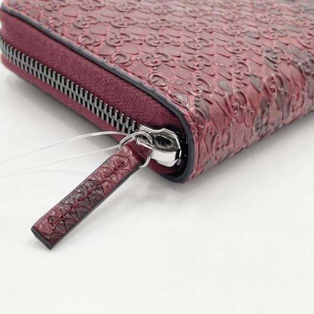 GUCCI グッチ 財布 マイクログッチシマ 307987 ワインレッド パイソン×レザー ユニセックス ラウンドファスナー長財布 超美品【本物保証】 GUCCI グッチ 財布 マイクログッチシマ 307987 ワインレッド パイソン