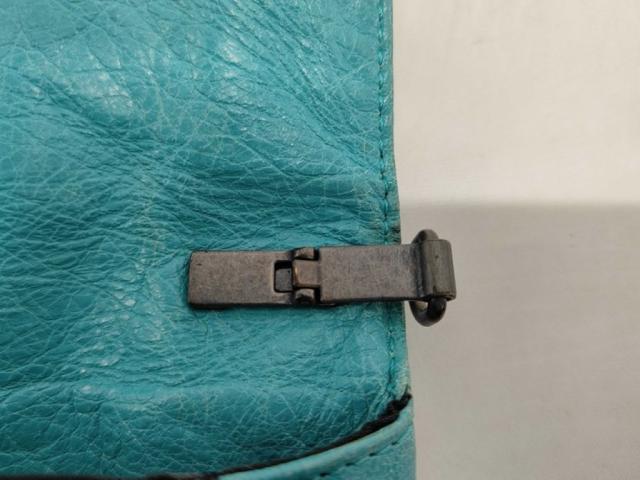 BALENCIAGA バレンシアガ ショルダーバッグ ジャイアントヒップ 319376 ターコイズブルー系 レザー レディース クラッチバッグ 美品【本物保証】