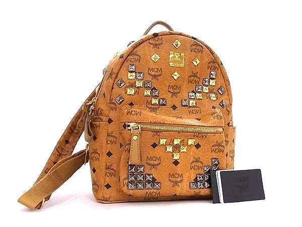 MCM エムシーエム リュックサック ヴィセトス MMK35VE19CO001 ブラウン レザー ユニセックス スタッズ【本物保証】