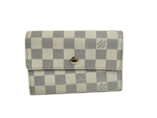 LOUIS VUITTON ルイヴィトン 三つ折り財布 ポルトフォイユ アレクサンドラ N63068 アズール系 ダミエ アズール ユニセックス ゴールド金具【本物保証】