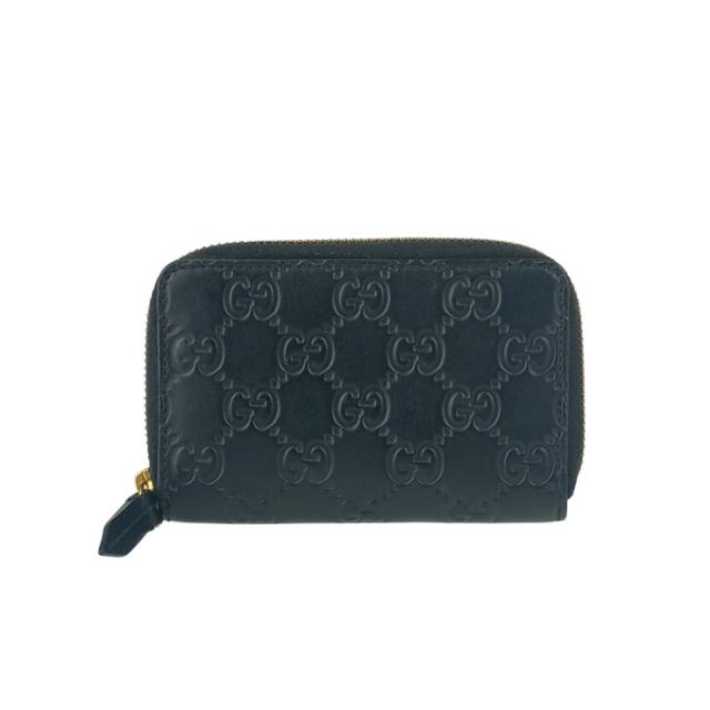 GUCCI グッチ コインケース グッチシマ ジップアラウンド コインパース 447939 ブラック レザー ユニセックス ゴールド金具【本物保証】