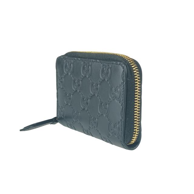 GUCCI グッチ コインケース グッチシマ ジップアラウンド コインパース 447939 ブラック レザー ユニセックス ゴールド金具【本物保証】