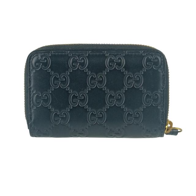 GUCCI グッチ コインケース グッチシマ ジップアラウンド コインパース 447939 ブラック レザー ユニセックス ゴールド金具【本物保証】