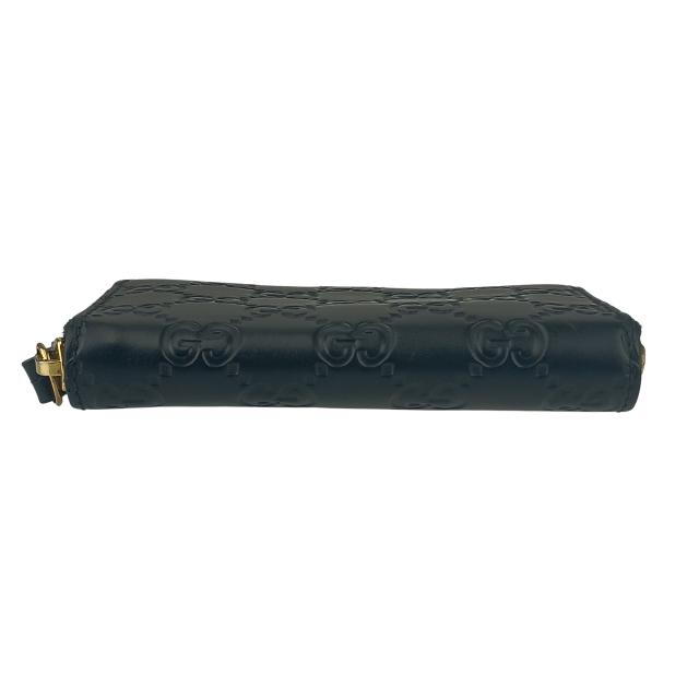 GUCCI グッチ コインケース グッチシマ ジップアラウンド コインパース 447939 ブラック レザー ユニセックス ゴールド金具【本物保証】