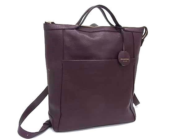 COLE HAAN コールハーン ハンドバッグ グランド アンビション パープル系 レザー レディース 2WAY トートバッグ ショルダーバッグ リュック ゴールド金具 美品【本物保証】