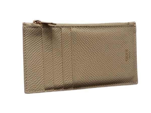 CELINE セリーヌ コインケース フラグメントケース 10B683 ベージュ系 レザー ユニセックス カードケース ゴールド金具 美品【本物保証】