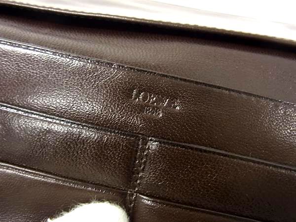 LOEWE ロエベ 財布 アナグラム - ダークブラウン レザー メンズ 二