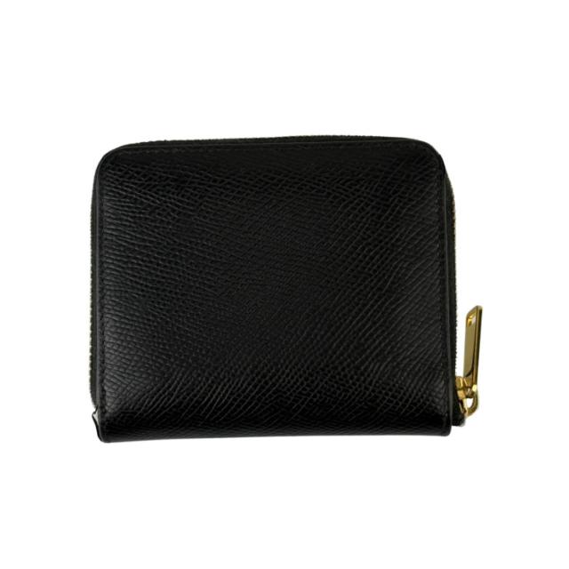 CELINE セリーヌ 二つ折り財布 スモール ジップウォレット エッセンシャル 10L20 ブラック系 レザー ユニセックス ラウンドファスナー ゴールド金具 美品【本物保証】_2