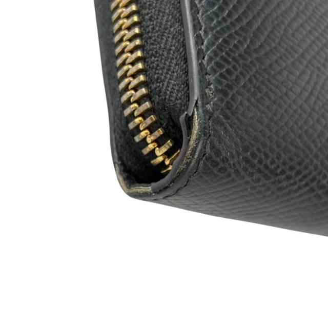 CELINE セリーヌ 二つ折り財布 スモール ジップウォレット エッセンシャル 10L20 ブラック系 レザー ユニセックス ラウンドファスナー ゴールド金具 美品【本物保証】_4