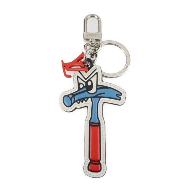 LOUIS VUITTON ルイ ヴィトン LVコミック ポルトクレ ハンマー モノグラム MP3107 キーホルダー PVC メタル ブラウン キーリング ビトン【本物保証】